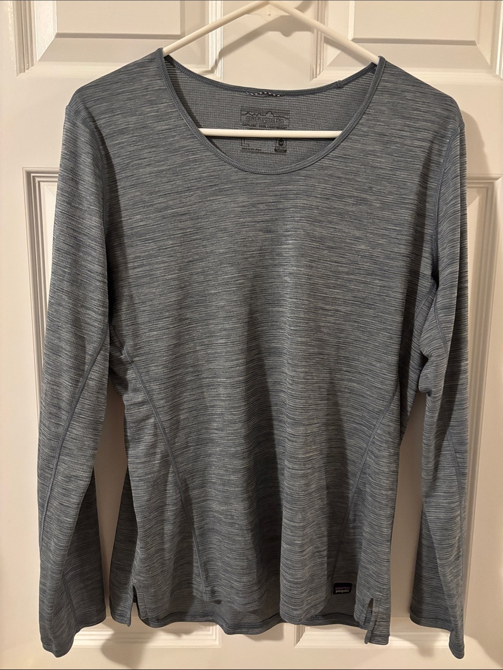 Patagonia Women’s Long-Sleeve Crew in Heather Blue-Gray